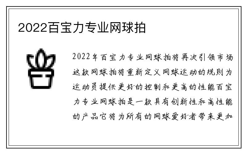 2022百宝力专业网球拍