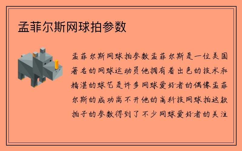 孟菲尔斯网球拍参数