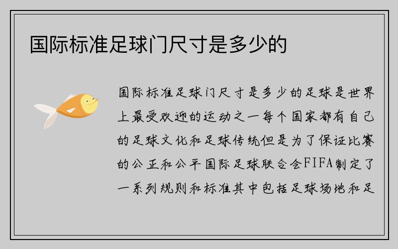 国际标准足球门尺寸是多少的