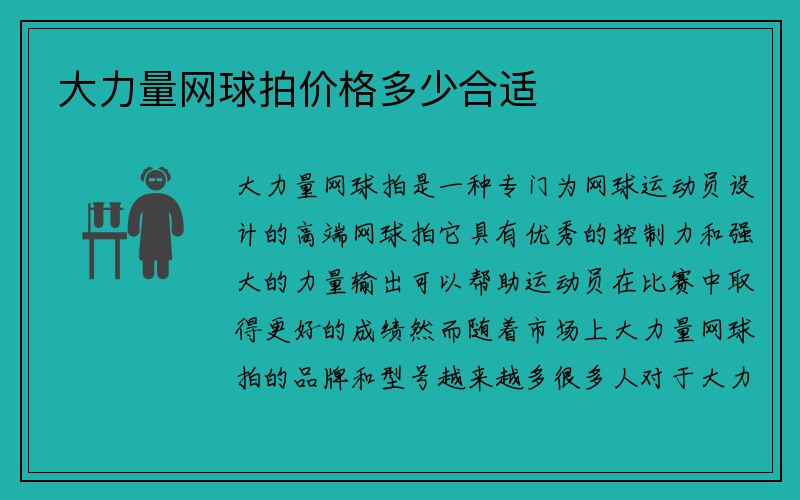 大力量网球拍价格多少合适